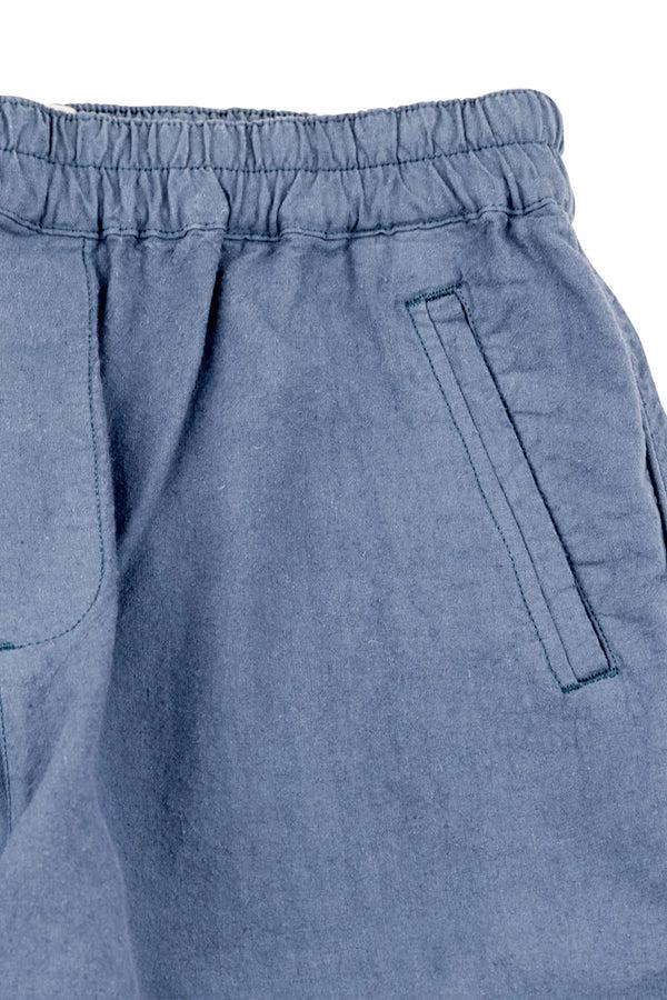 Folk Cotton Linen Trouser - Woad