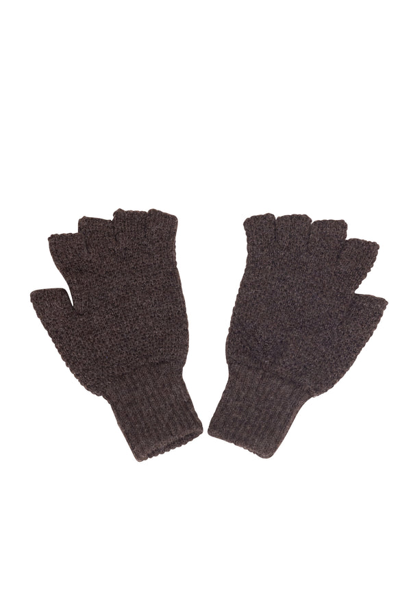 folk Cuillin Fingerless Gloves - Brown