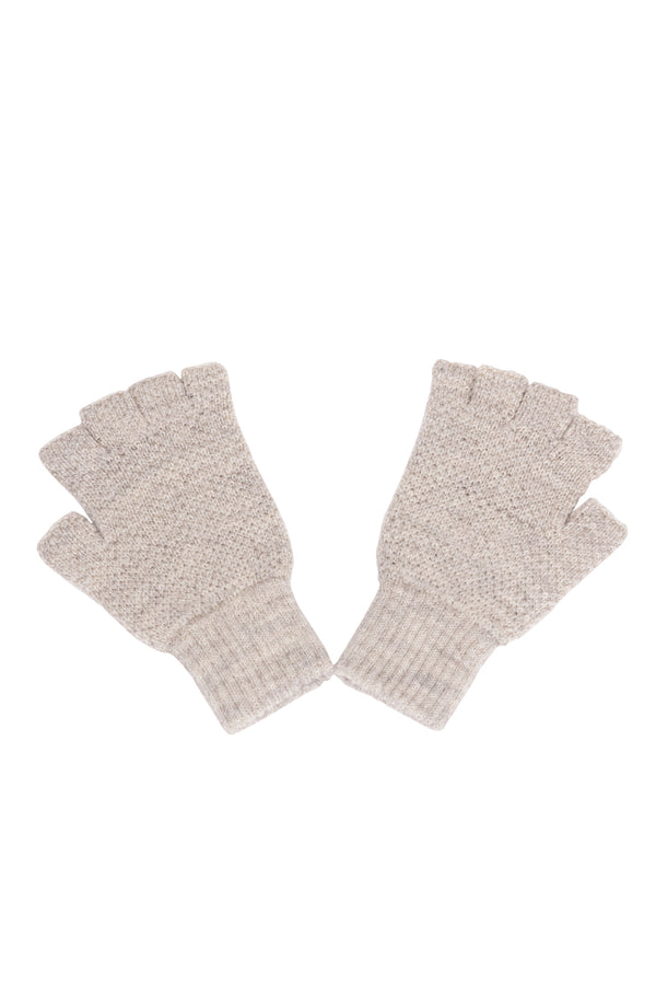 folk Cuillin Fingerless Gloves - Oat