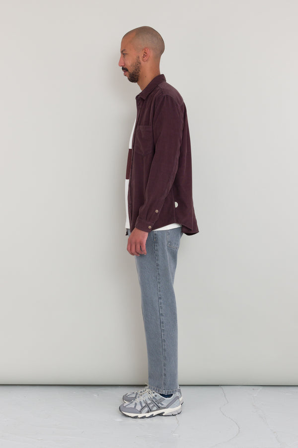 Folk Direction Babycord Shirt - Black Cherry