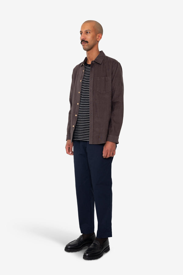 Folk Direction Babycord Shirt - Black Grape