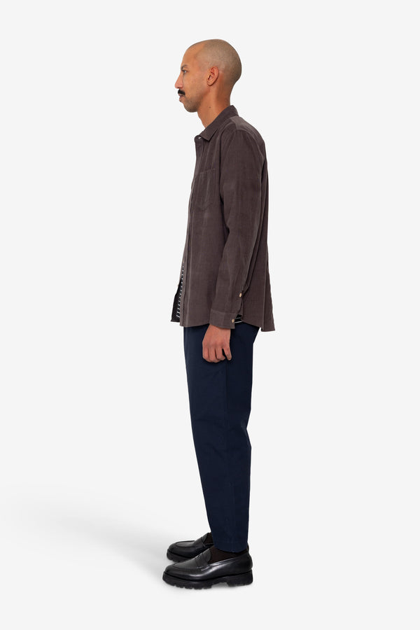 Folk Direction Babycord Shirt - Black Grape