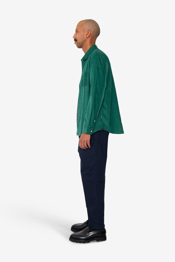 Folk Direction Babycord Shirt - Phthalo Green