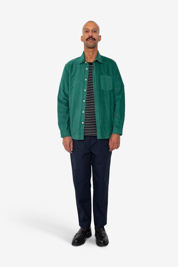 Folk Direction Babycord Shirt - Phthalo Green