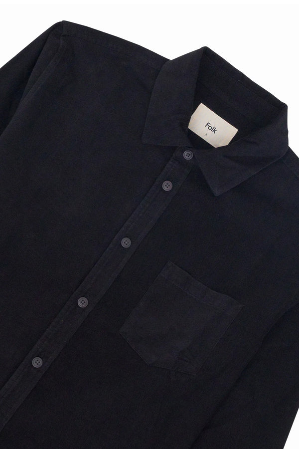 Folk Direction Babycord Shirt - Soft Black