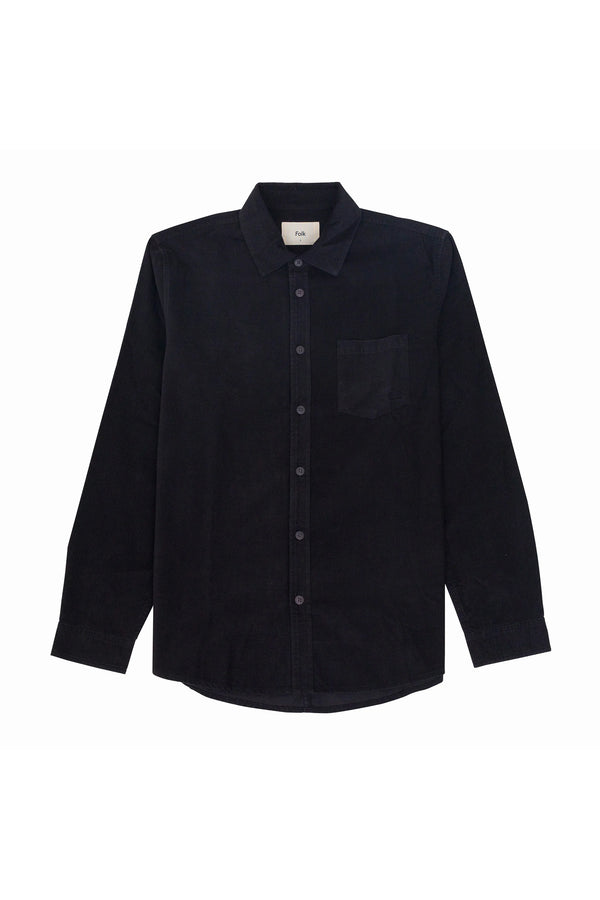 folk Direction Babycord Shirt - Soft Black