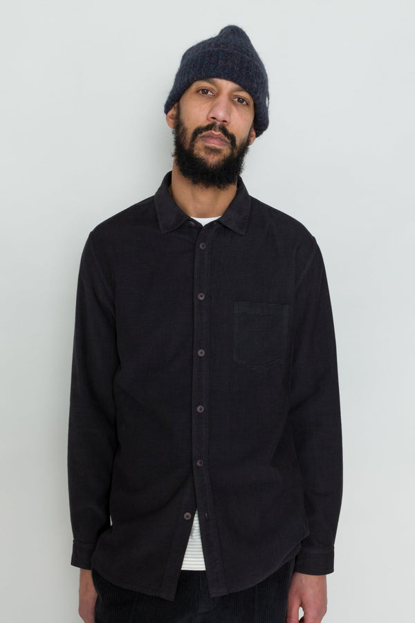 Folk Direction Babycord Shirt - Soft Black