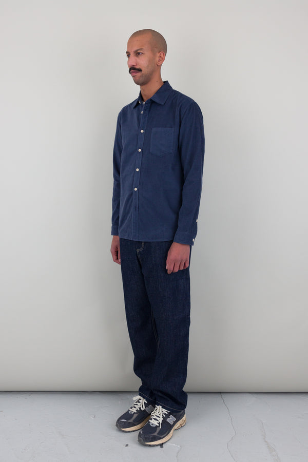 Folk Direction Babycord Shirt - Washed Ink AW24