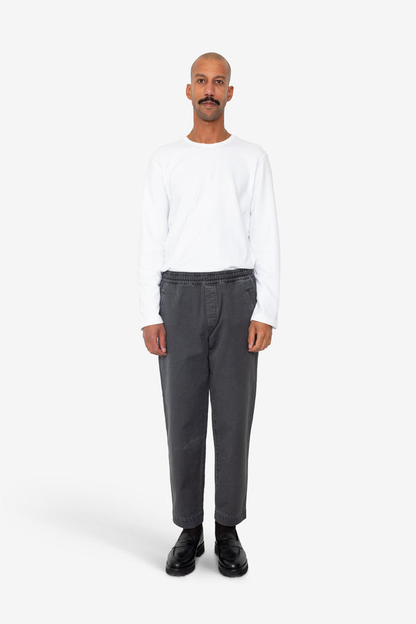 Folk Drawcord Assembly Pant - Soft Black Slub