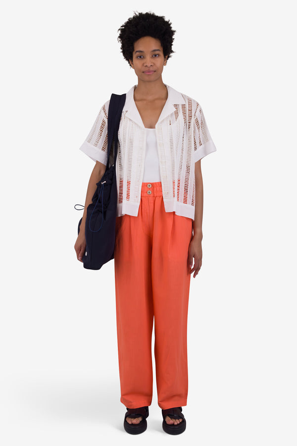 Folk Drawcord Baggy Pants - Coral