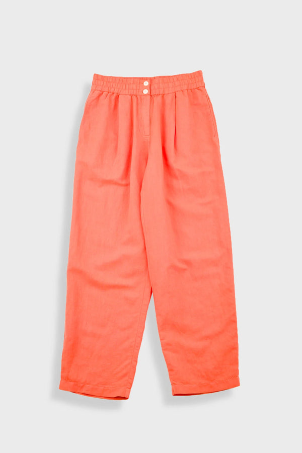 folk Drawcord Baggy Pants - Coral