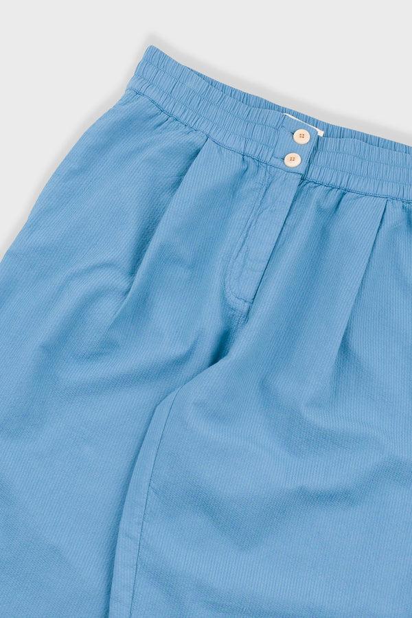 Folk Drawcord Baggy Pants - Light Indigo Topstitch