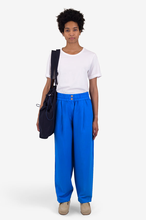 Folk Drawcord Baggy Pants - Washed Cobalt