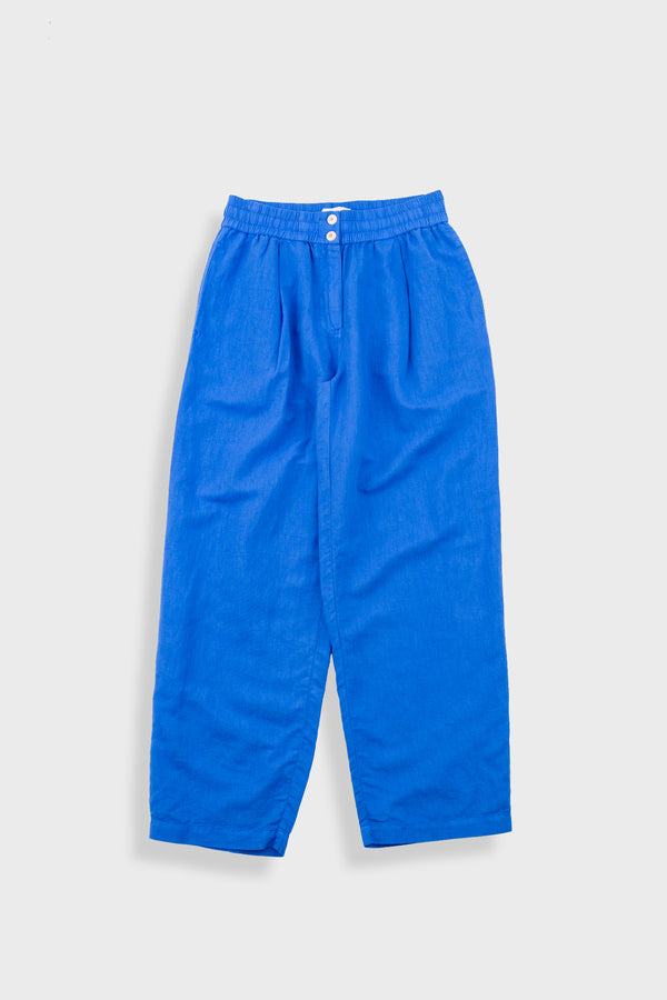 folk Drawcord Baggy Pants - Washed Cobalt