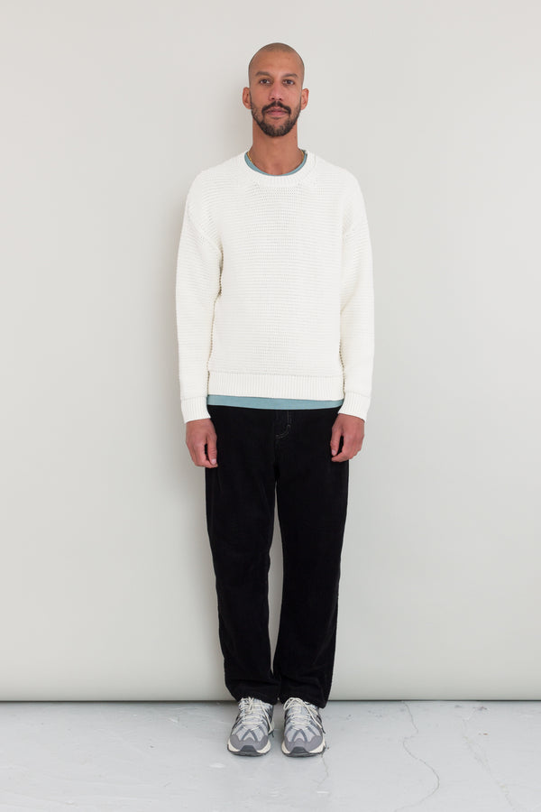 Folk Drop Shoulder Crew - Ecru