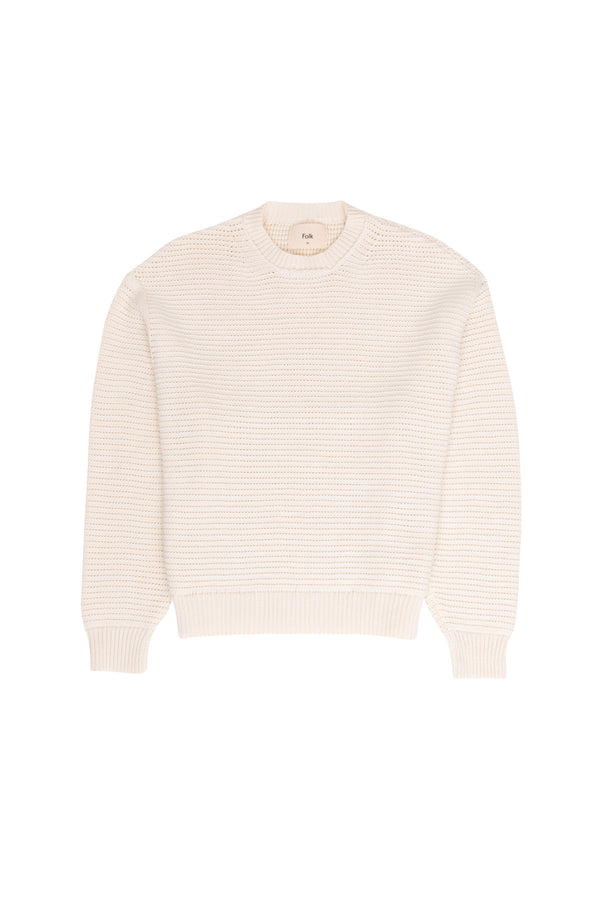 folk Drop Shoulder Crew - Ecru