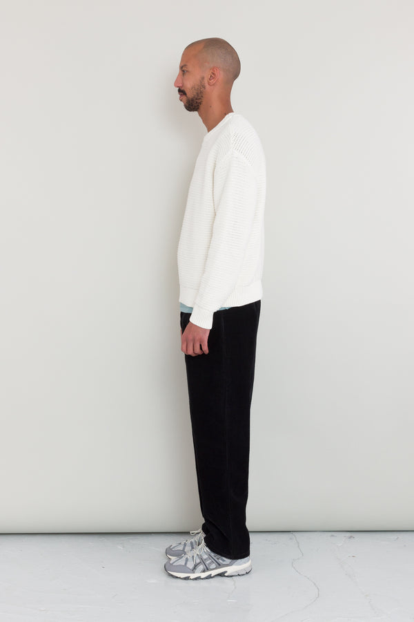 Folk Drop Shoulder Crew - Ecru