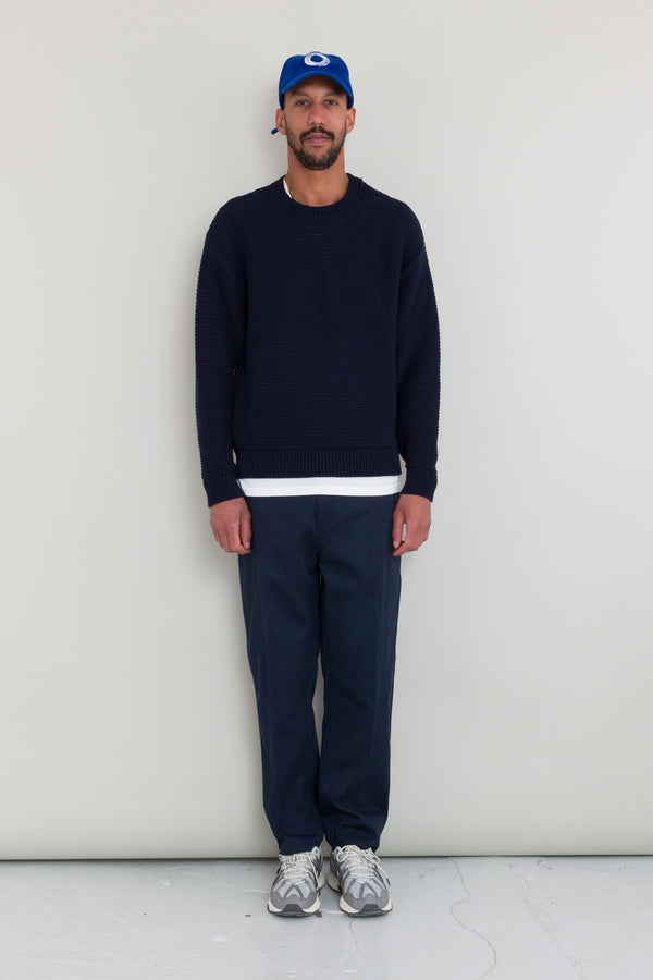 Folk Drop Shoulder Crew - Navy