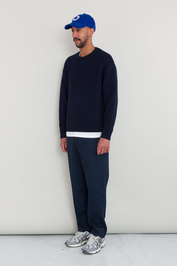 Folk Drop Shoulder Crew - Navy