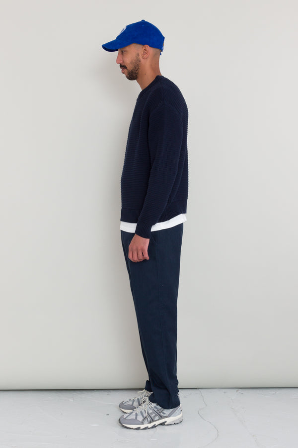 Folk Drop Shoulder Crew - Navy