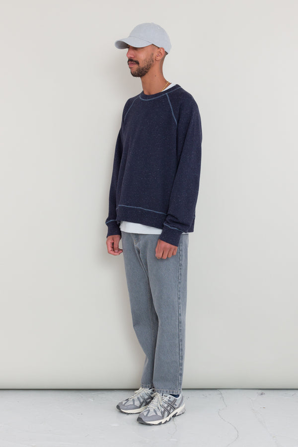 Folk Engineered Raglan Sweat - Navy Nep