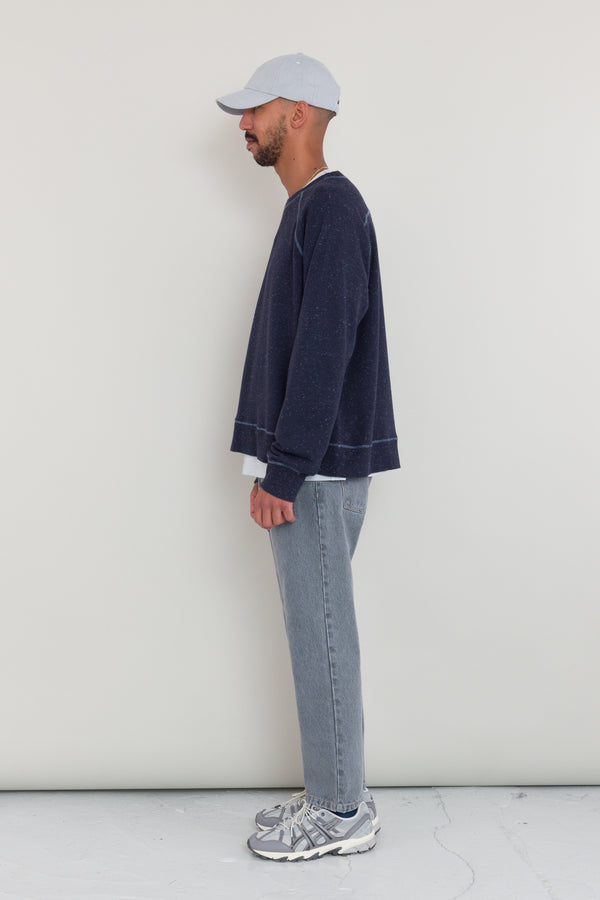Folk Engineered Raglan Sweat - Navy Nep