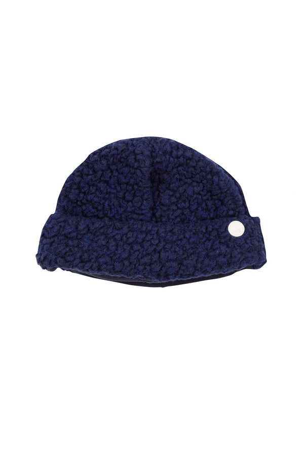 folk Fleece Beanie - Navy Wool