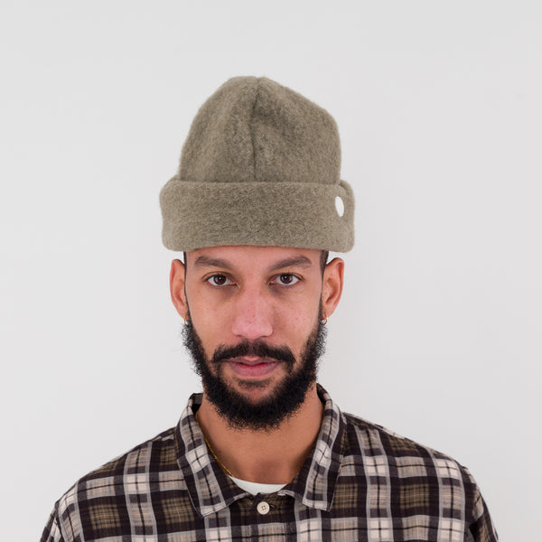 Folk Fleece Beanie - Olive Wool