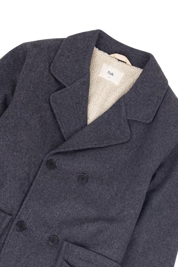 Folk Fleecy Peacoat - Grey Melange