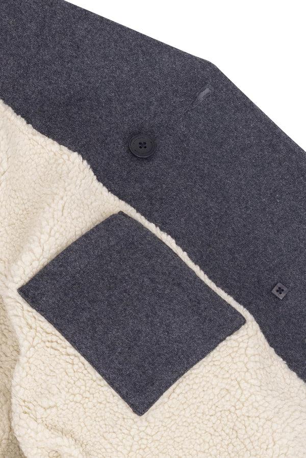 Folk Fleecy Peacoat - Grey Melange
