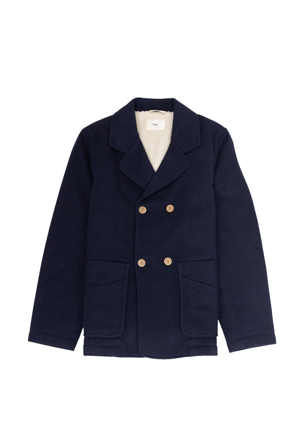 folk Fleecy Peacoat - Soft Navy