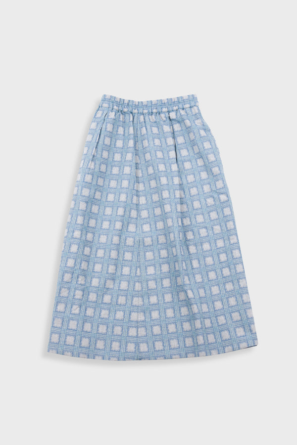 folk Full Seam Skirt - Blue Tile Tapestry