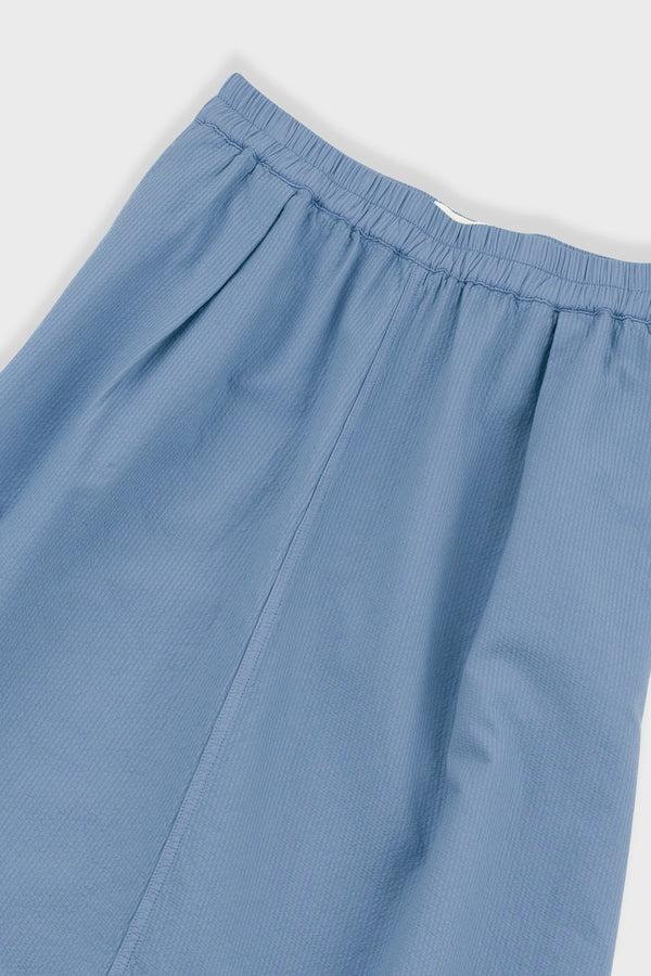 Folk Full Seam Skirt - Light Indigo Topstitch