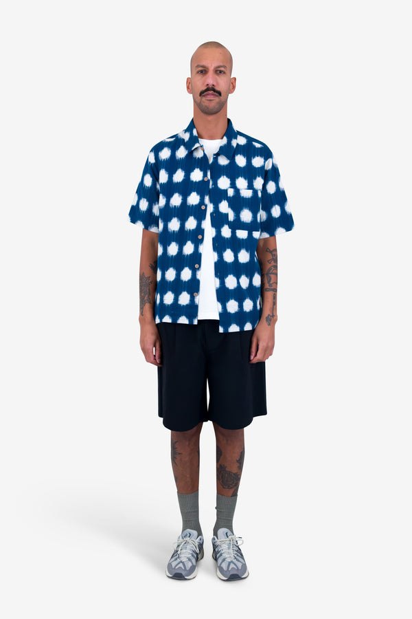 Folk Gabe Shirt - Indigo Ikat