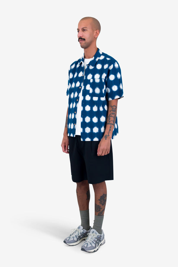 Folk Gabe Shirt - Indigo Ikat