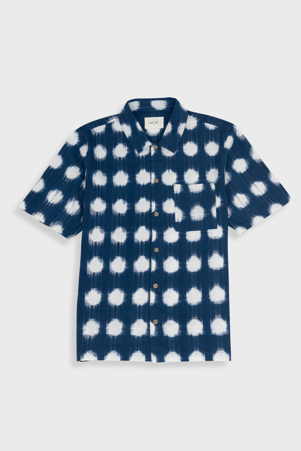 folk Gabe Shirt - Indigo Ikat