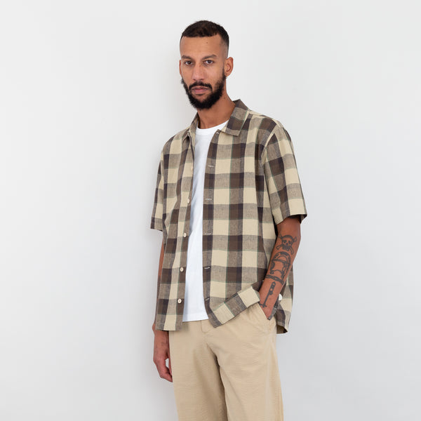 Folk Gabe Shirt - Tan Maxi Check