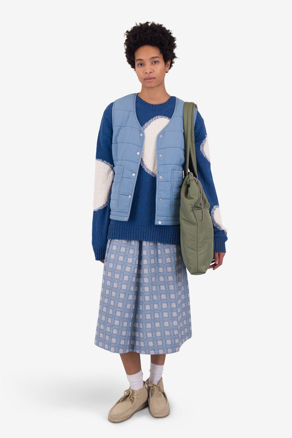 Folk Gilet - Light Indigo Topstitch