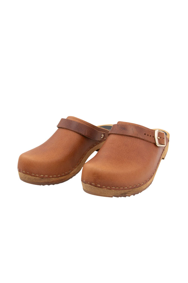 folk Kitty Clogs - Low Klassisk With Strap - Earth