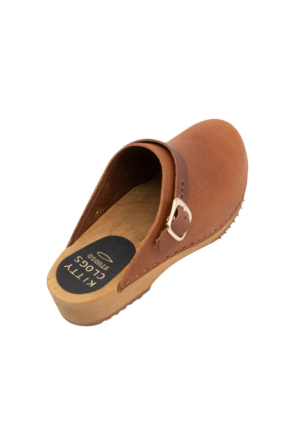 Folk Kitty Clogs - Low Klassisk With Strap - Earth