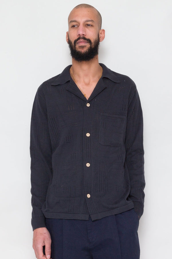 Folk Knitted Shirt - Soft Black