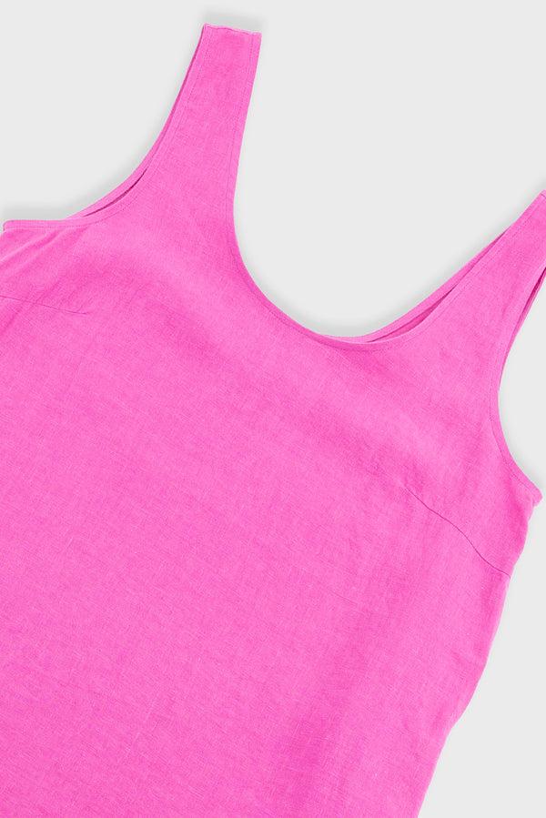 Folk L.F Markey - Basic Linen Shift Dress - Fuchsia