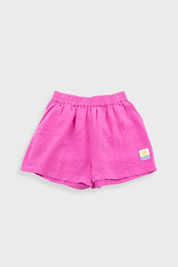 folk L.F Markey - Basic Linen Shorts - Fuchsia