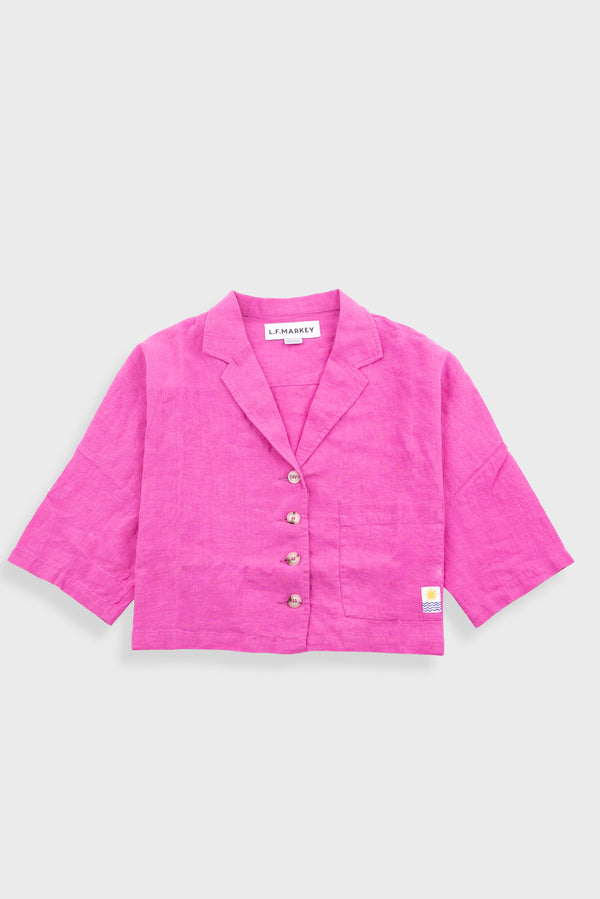 folk L.F Markey - Maxim Linen Shirt - Fuchsia