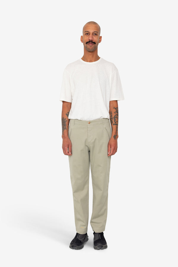 Folk Lean Assembly Pant - Light Olive Brushed Twill