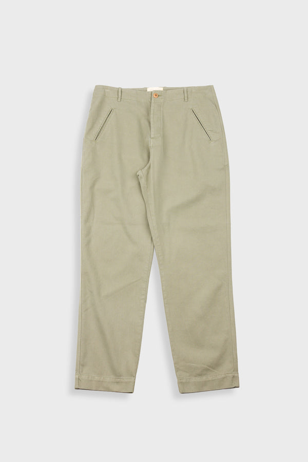 folk Lean Assembly Pant - Light Olive Brushed Twill