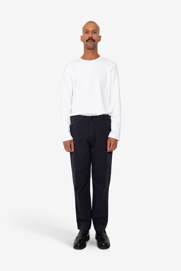 Folk Lean Assembly Pant - Soft Black Brushed Twill