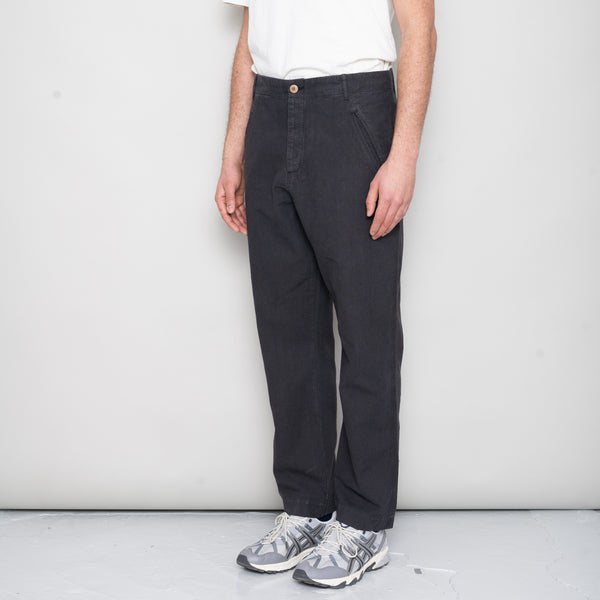 Folk Lean Assembly Pant - Soft Black Linen