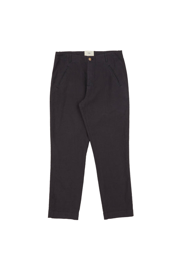 folk Lean Assembly Pant - Soft Black Linen