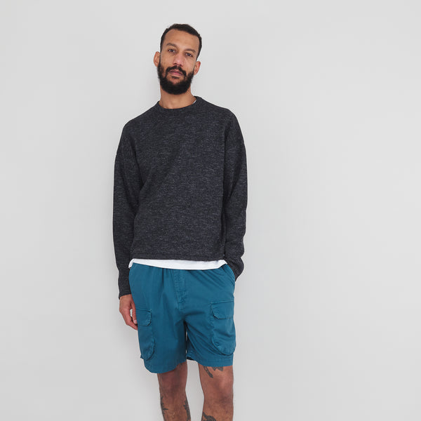 Folk Lightweight Rib Crew - Soft Black